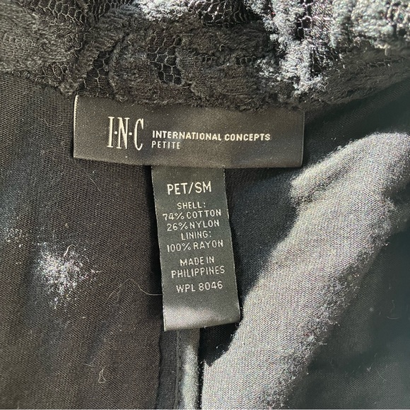 INC International Concepts Petite Black Lace One Button Blazer size Pet Small - Picture 9 of 9